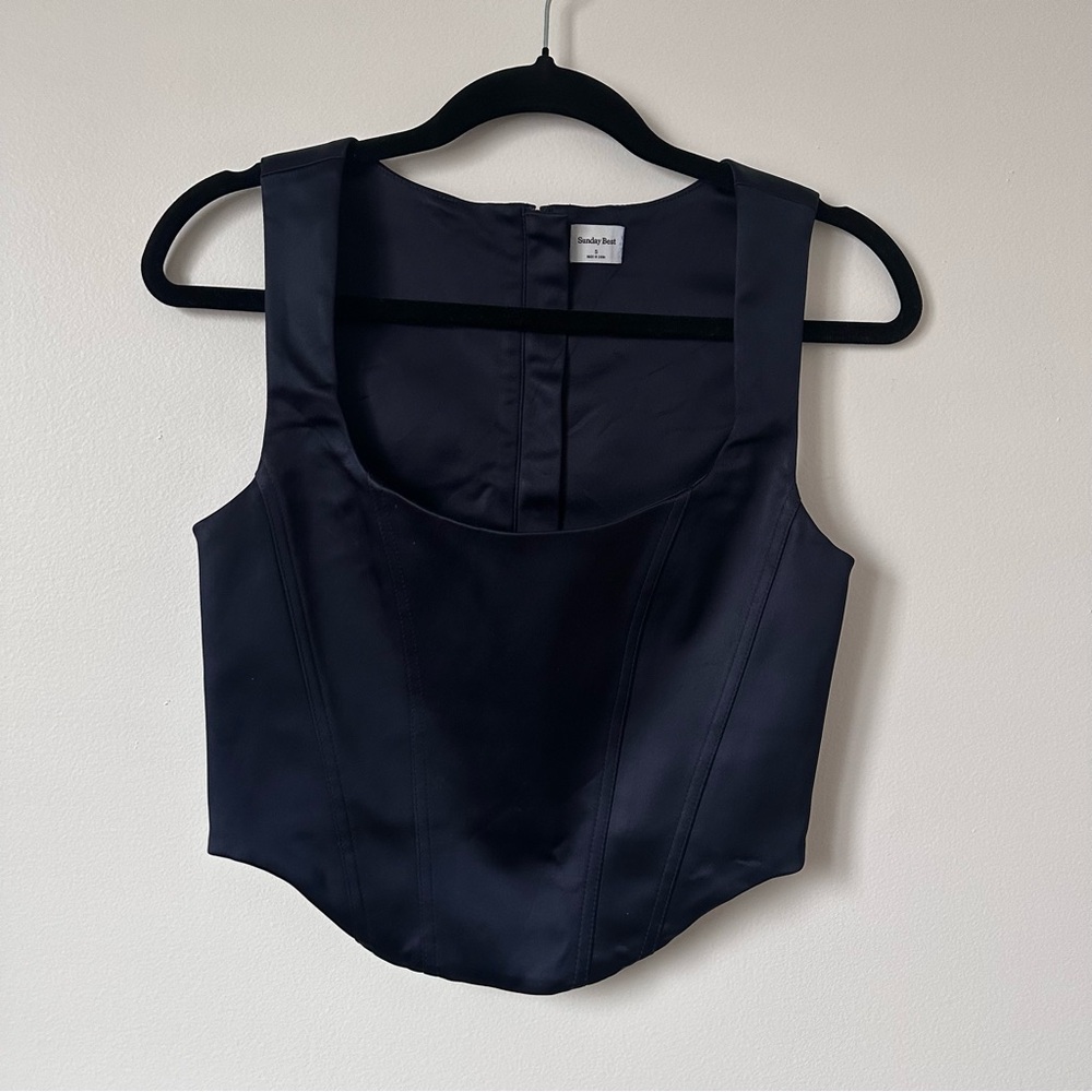 Aritzia Sunday Best Shiloh Satin Bustier Top